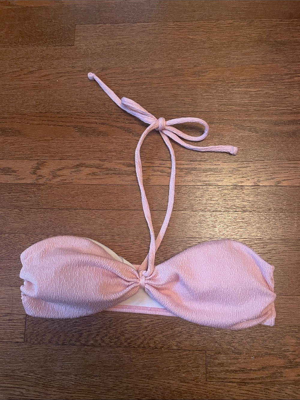 Light Pink Bandeau Halter Swim Top